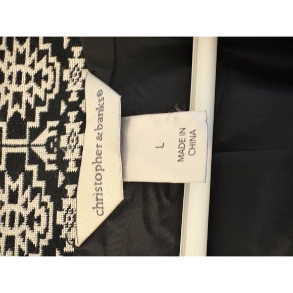 Christopher & Banks Womens Open Front Black & White Patterned Cardigan Jacket S - Picture 7 of 11